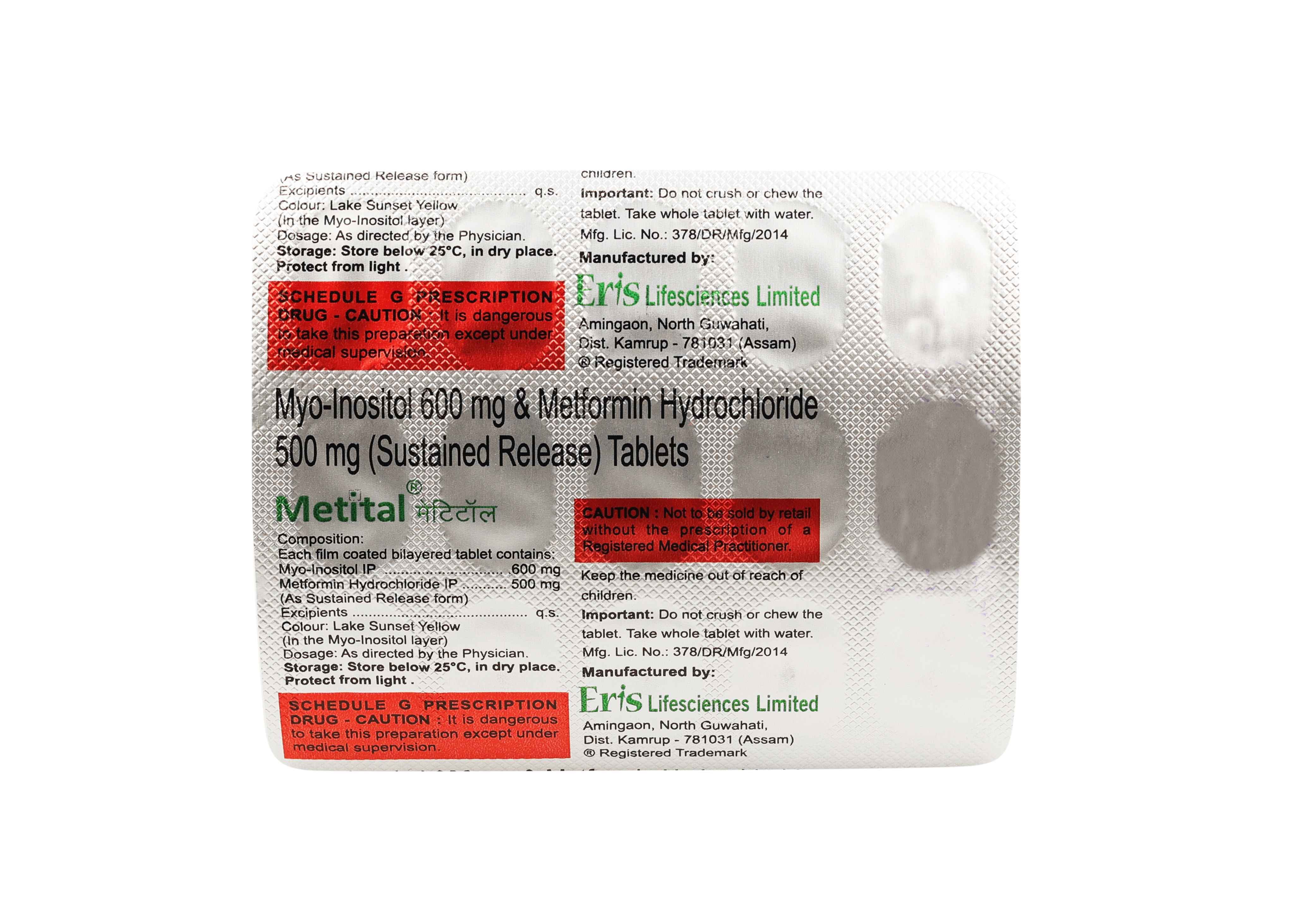 Buy Metital 15 Tablets Online at Best Prices | Wellness Forever