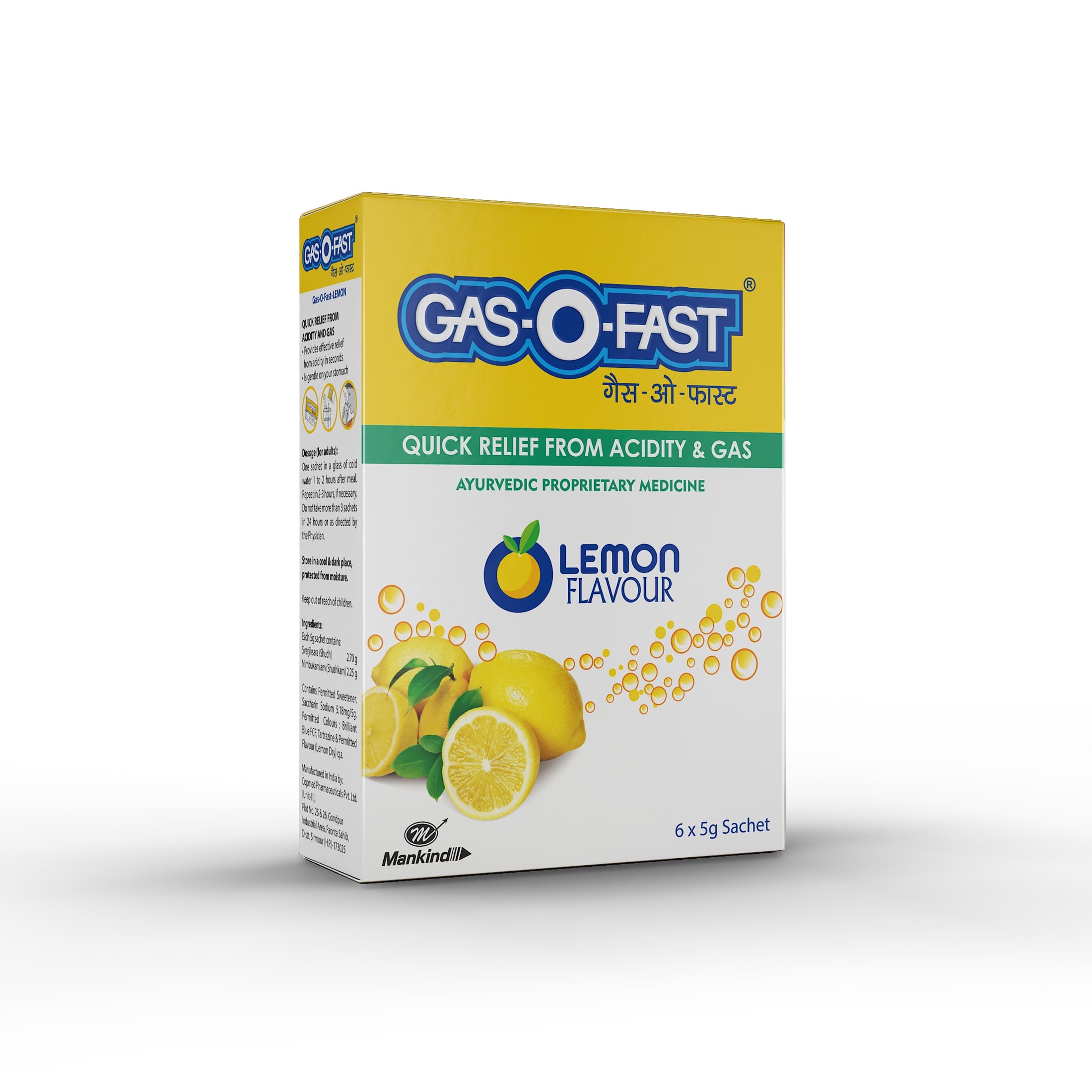 Buy Gas-O-Fast Sachet Lemon 6 Pieces Online at Best Prices | Wellness ...