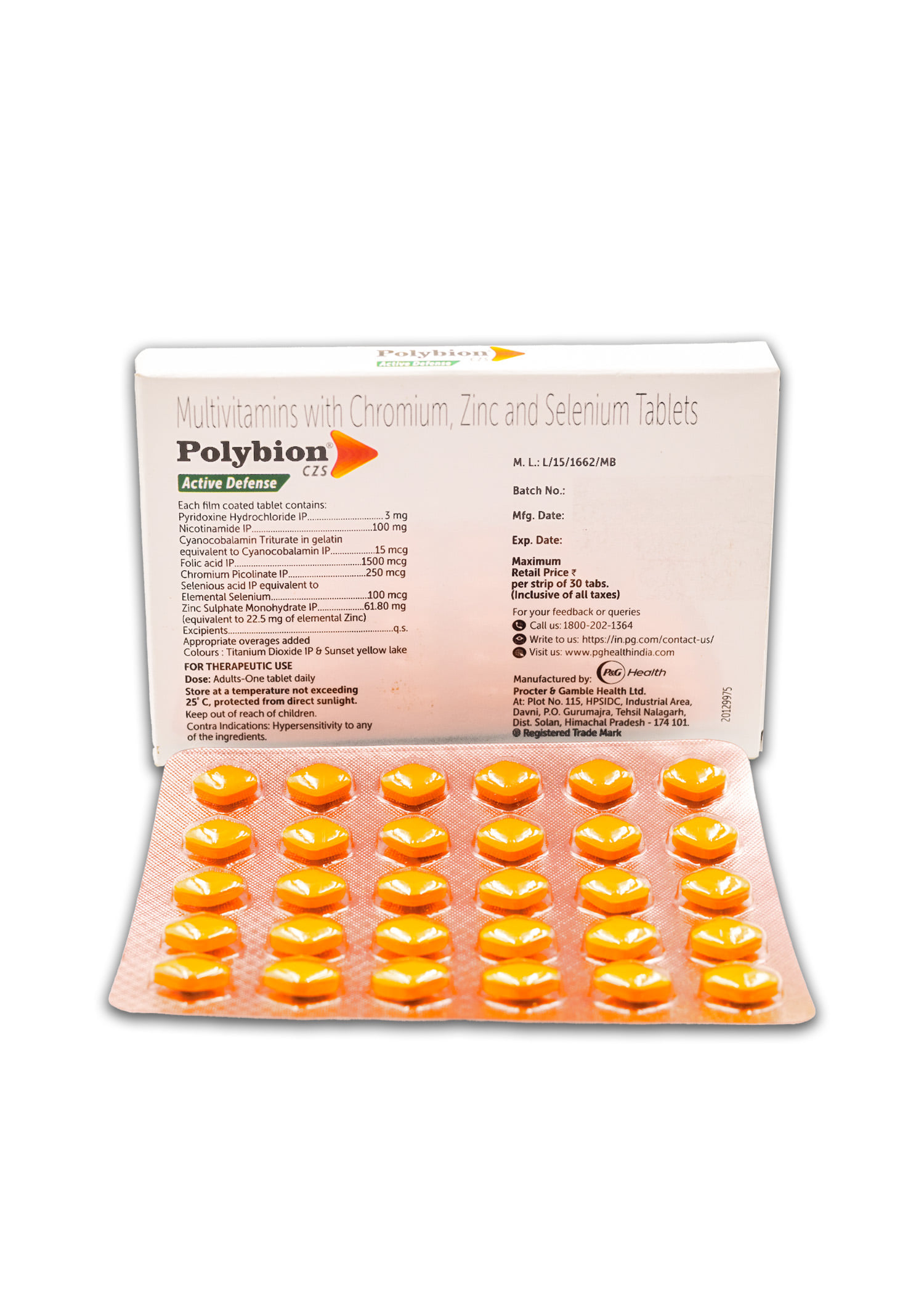 Buy Polybion CZS Active Defense (30 Tablets)| Vitamin B enriched with ...
