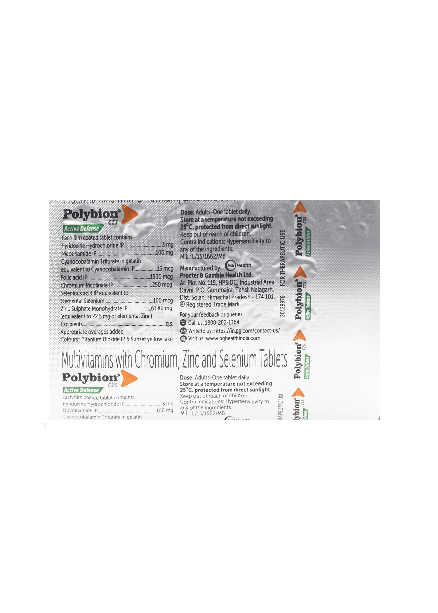 Buy Polybion CZS Active Defense (30 Tablets)| Vitamin B enriched with ...