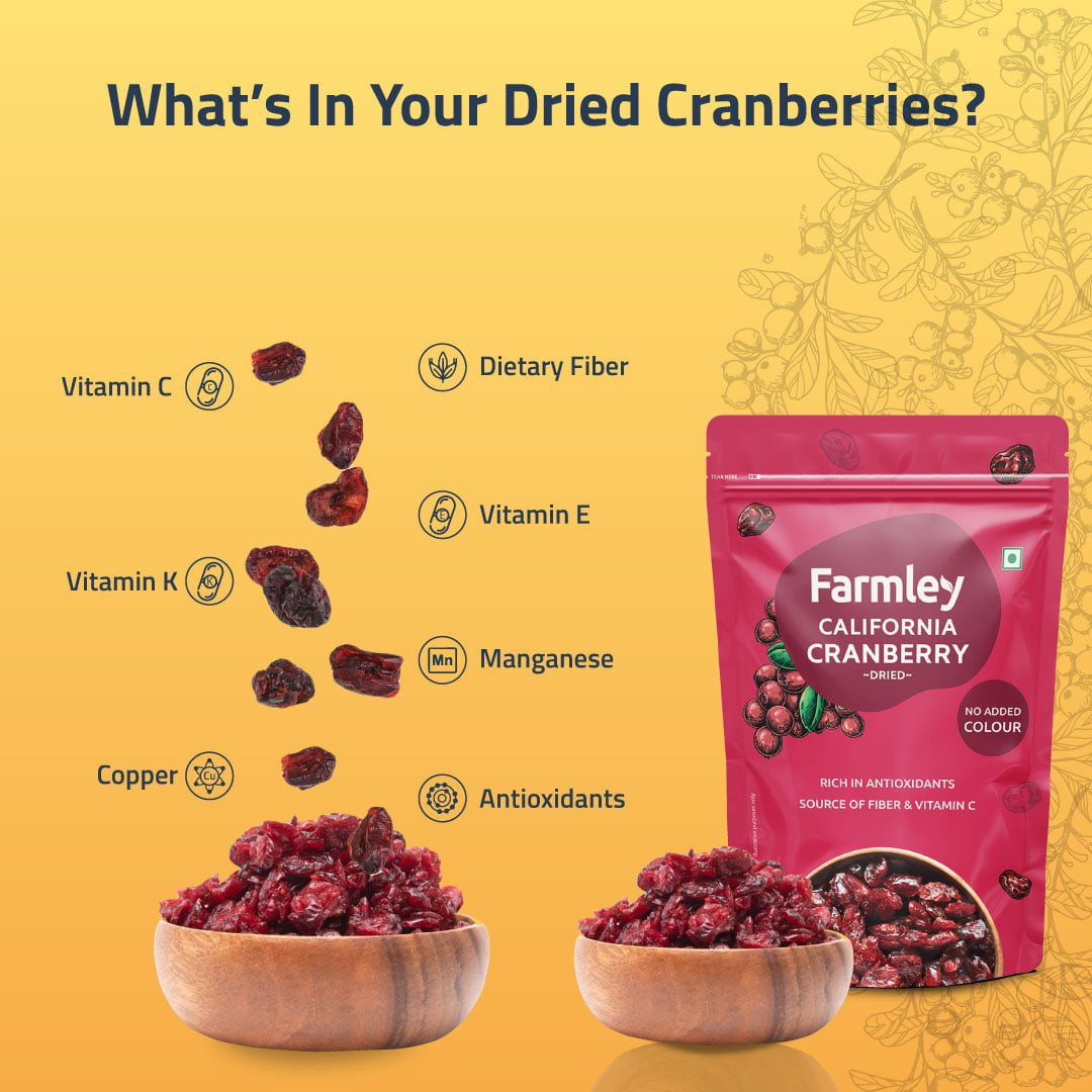 Buy Farmley Canadian Dried Cranberry I 200 gram I Dry Fruit, Berries ...