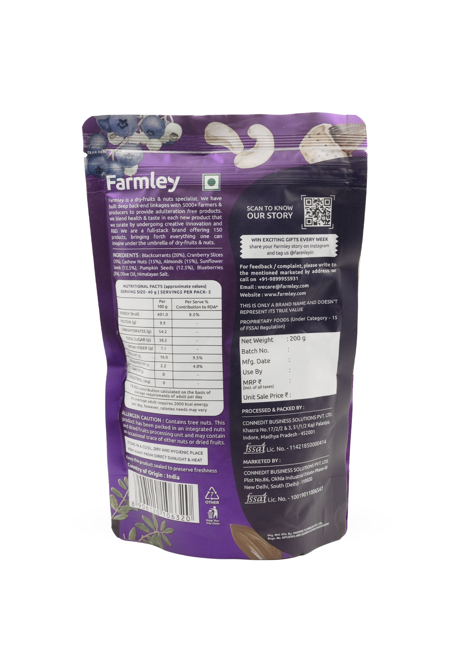 Buy Farmley Premium Trail Mix | 160g | 7 Superfoods in 1 Mix | Contains ...