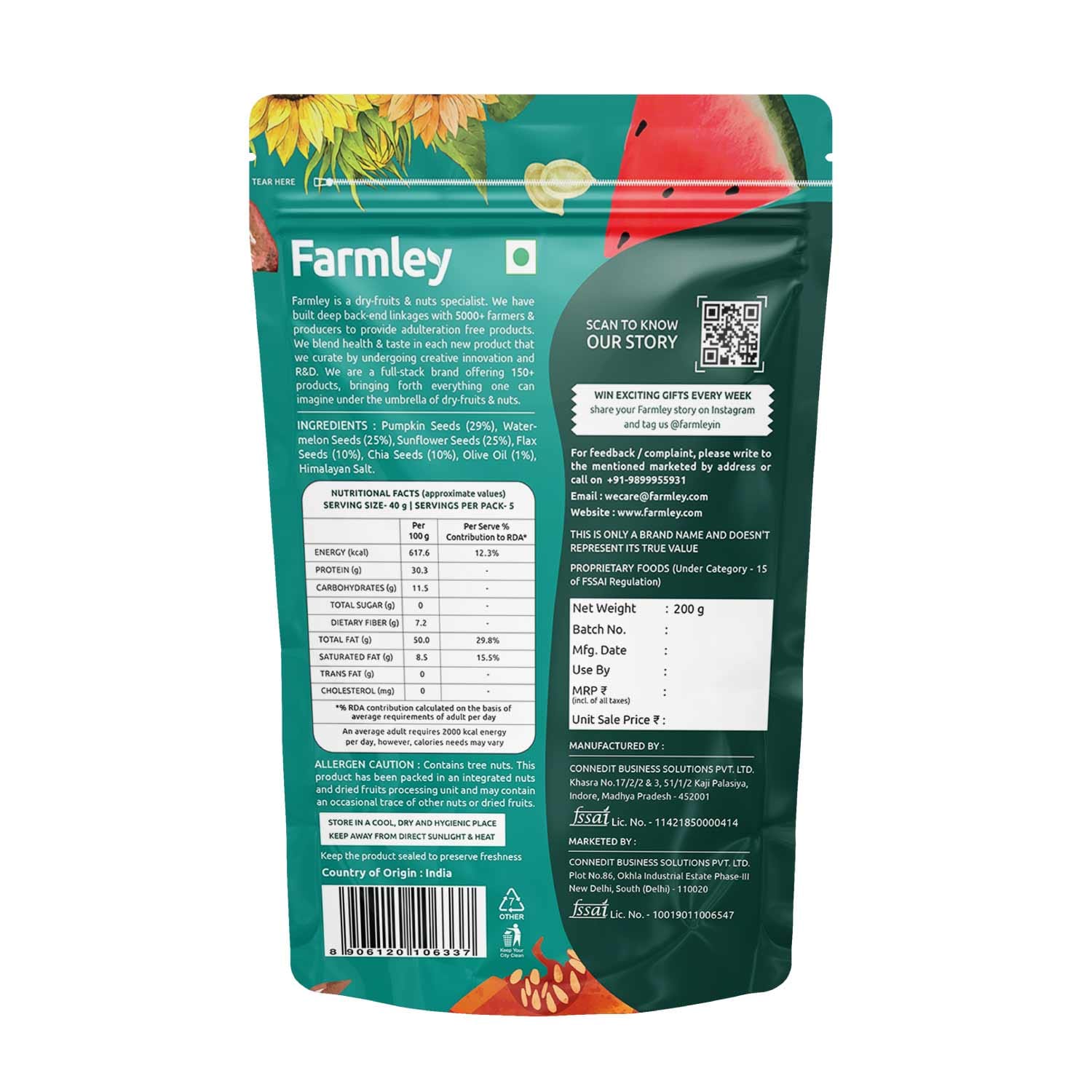 Buy Farmley Premium Seed Mix | 200g | 5 Super Seeds in 1 Mix | Chia ...