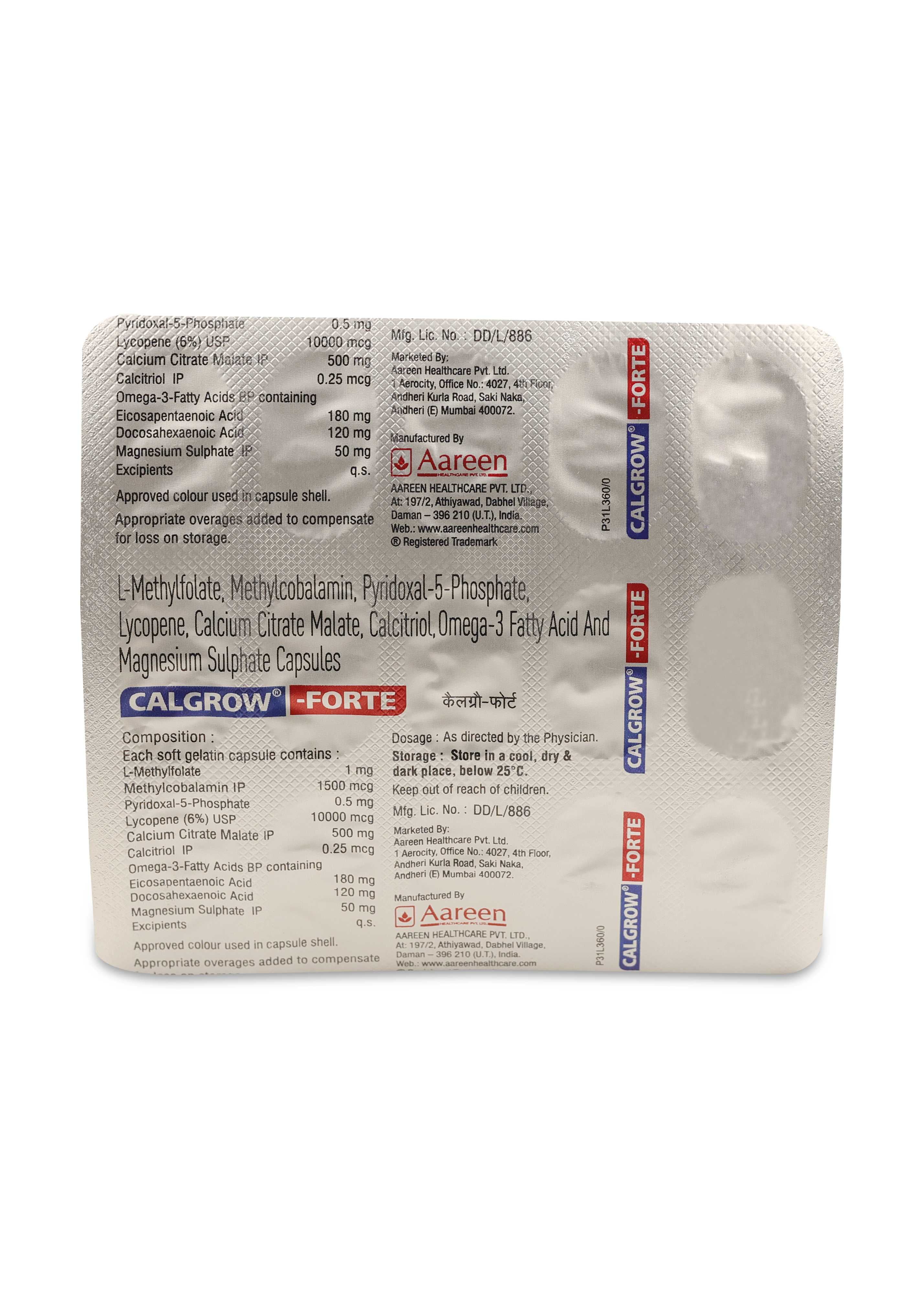 Buy Calgrow Forte 15 Capsules Online at Best Prices | Wellness Forever