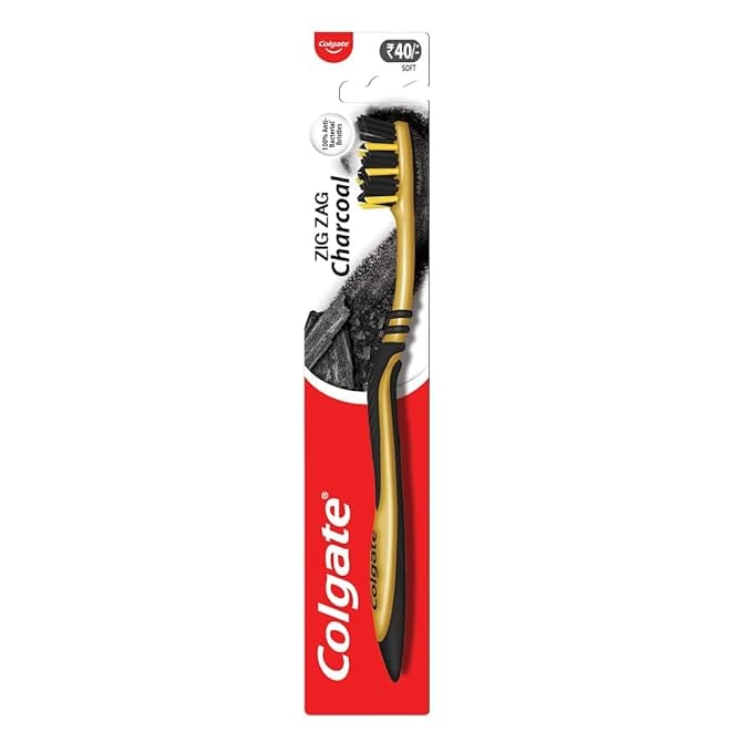 Buy Colgate Toothbrush Zigzag Charcoal Medium 1 Piece Online at