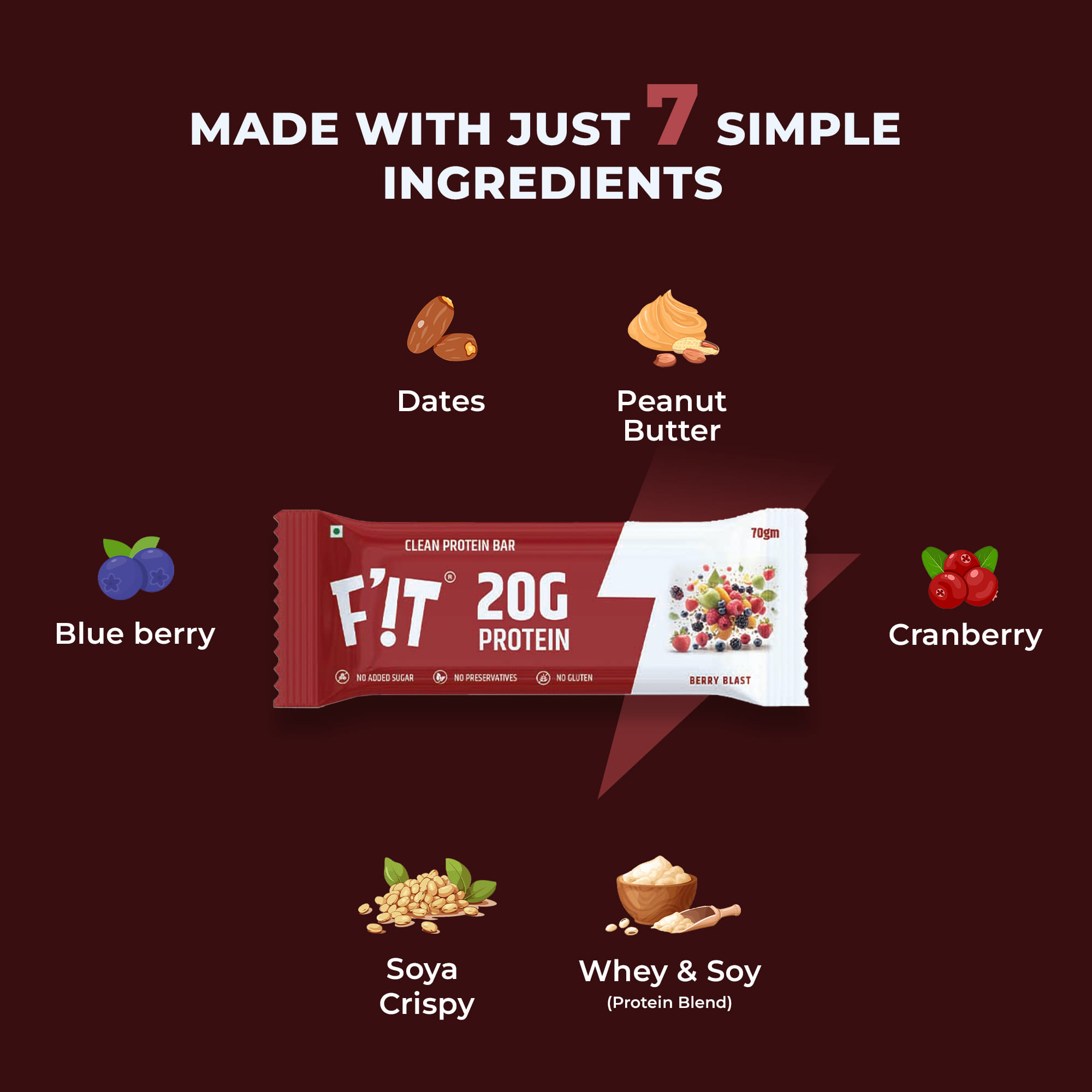 Fit Whey Raspberry Buy Fit Whey 20Gm Protein Bar Berry Blast 70g Online at Best Prices ...